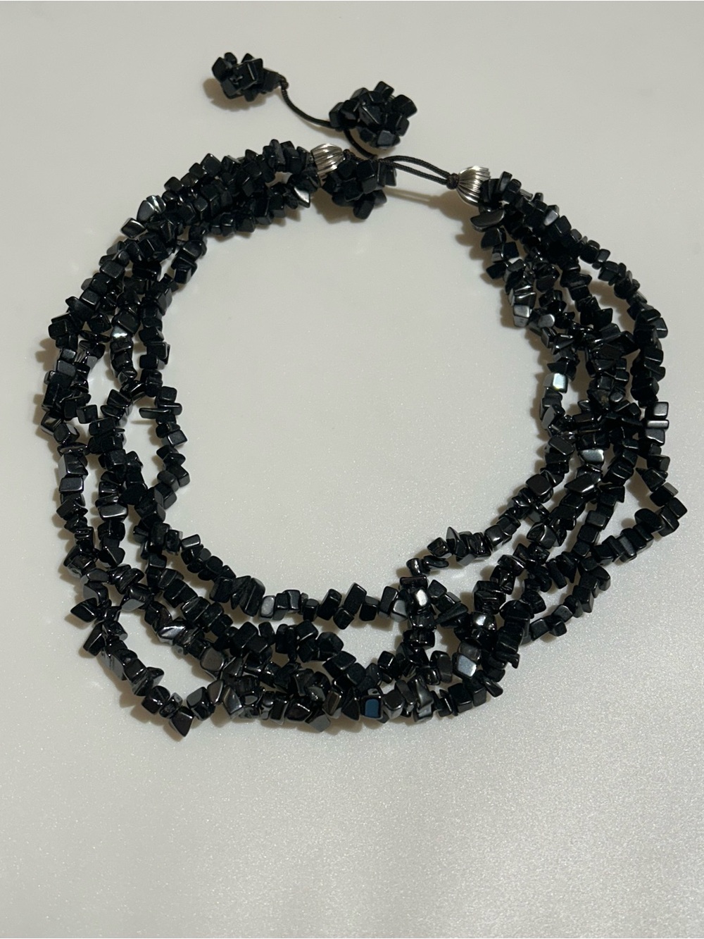 Black Onyx Multi-Strand Beaded Necklace